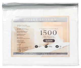 Thumbnail 2: Hotel Luxury Queen 6 Pc Solid Luxury Sheets 