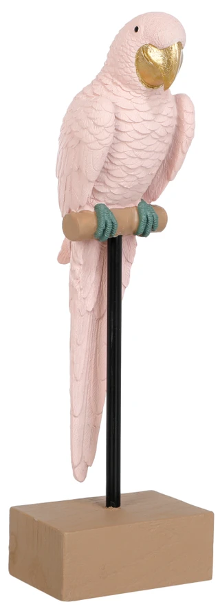 Thumbnail 1: Global Decor Collective 12 In Pink Resin Parrot on Stand Figurine 