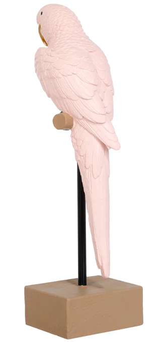 Thumbnail 3: Global Decor Collective 12 In Pink Resin Parrot on Stand Figurine 