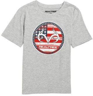 Thumbnail 1: Realtree Boy's Short Sleeve Circular Flag Graphic Tee 