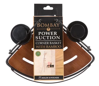 Thumbnail 1: Bombay Power Suction Bamboo Corner Caddy 