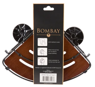Thumbnail 3: Bombay Power Suction Bamboo Corner Caddy 