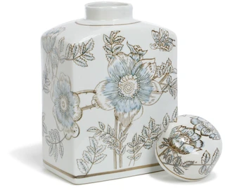 Thumbnail 3: Three Hands Corp Ceramic Floral Accent Jar with Removable Lid 