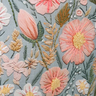 Thumbnail 4: MAGASCHONI 20x20 Embroidered Floral Decorative Pillow 