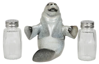 Thumbnail 2: Fancy That 3 Pc Manatee Salt & Pepper Shaker Set 