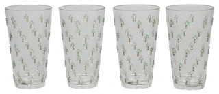 Thumbnail 2: Coastal Home 4 Pk Embossed Palm Tree Drinking Glasses 