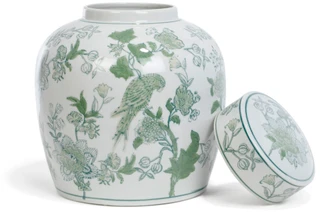 Thumbnail 2: Three Hands Corp Ceramic Floral Accent Jar with Removable Lid 