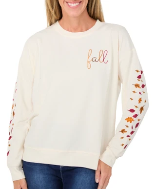 Thumbnail 1: Philosophy Women's Long Sleeve Fall Leaves Graphic Top 