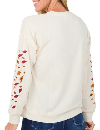 Thumbnail 2: Philosophy Women's Long Sleeve Fall Leaves Graphic Top 