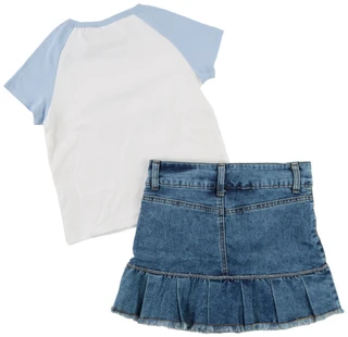 Thumbnail 2: Tween Diva Big Girls 2 Pc Short Sleeve Charm Graphic Tee & Skort Set 