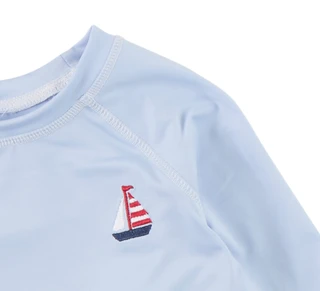 Thumbnail 3: Sperry Baby Boy's 3 Pc Long Sleeve Rash Guard Short Set 