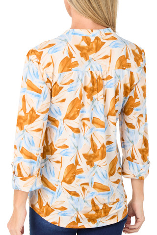 Thumbnail 2: Vera Rose Women's 3/4 Sleeve Floral Henley Top 