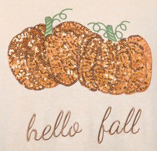 Thumbnail 3: Magical Season Petite Long Sleeve Luxe Fall Pumpkins Sweater 