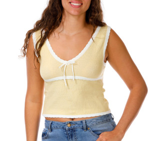 Thumbnail 1: LUSH Juniors' Sleeveless Bow V-Neck Sweater Tank 