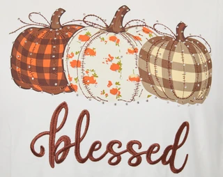 Thumbnail 2: Magical Season Petite Long Sleeve Blessed Pumpkin Top 