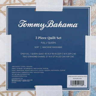 Thumbnail 3: TOMMY BAHAMA 3 Pc Full/Queen Palm Print Quilt Set 