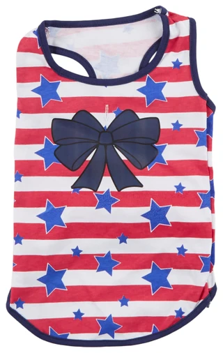 Thumbnail 1: PET POSSE Stripe Bow Tank for Dogs 