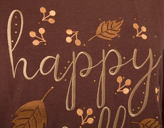 Thumbnail 2: Magical Season Petite Long Sleeve Happy Fall Graphic Top 
