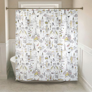 Thumbnail 2: Nicole Miller Nicole Miller City Girl  Shower Curtain 