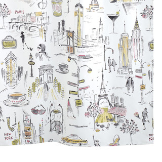 Thumbnail 3: Nicole Miller Nicole Miller City Girl  Shower Curtain 