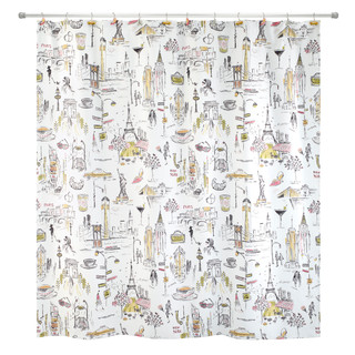 Thumbnail 1: Nicole Miller Nicole Miller City Girl  Shower Curtain 
