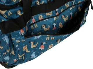 Thumbnail 4: Traveland 21 in Puppy Print Multi Pocket Duffle Bag 