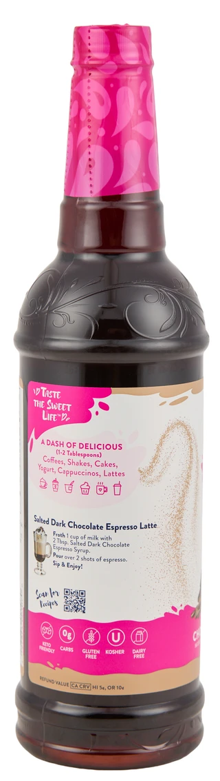 Thumbnail 2: Jordan's Skinny Mixes 25.4 oz Salted Dark Chocolate Espresso Syrup 