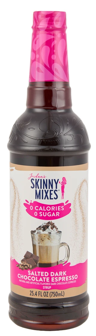 Thumbnail 1: Jordan's Skinny Mixes 25.4 oz Salted Dark Chocolate Espresso Syrup 