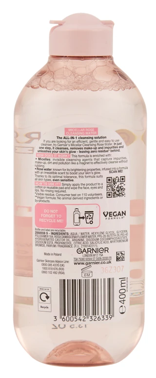 Thumbnail 2: GARNIER 13.5 oz Rose Water Micellar Cleansing Water & Makeup Remover 