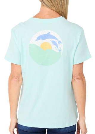 Thumbnail 1: REEL LEGENDS Women's Short Sleeve Seas The Day Graphic Tee 