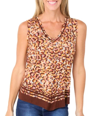 Thumbnail 1: Democracy Women's Sleeveless Printed Hanky Hem Top 