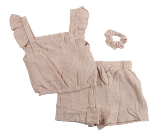 Thumbnail 1: BEARPAW Big Girls 2 Pc Sleeveless Ruffle Gauze Tank Short Set 