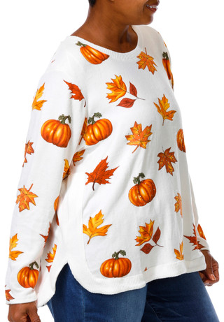 Thumbnail 4: Magical Season Plus Harvest Pumpkin Leaves Top 