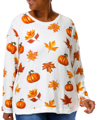 Thumbnail 1: Magical Season Plus Harvest Pumpkin Leaves Top 