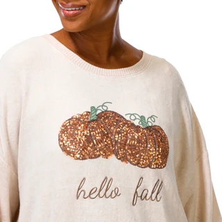 Thumbnail 2: Magical Season Plus Long Sleeve Harvest Sequin Pumpkin Top 