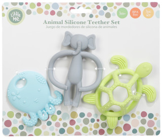 Thumbnail 1: Little Me 3 Pk Animal Silicone Teether Set 