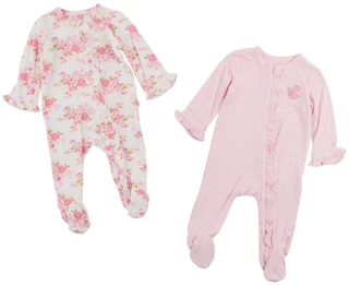 Thumbnail 1: Little Me Baby Girls 2 Pk Floral Sleepers Set 