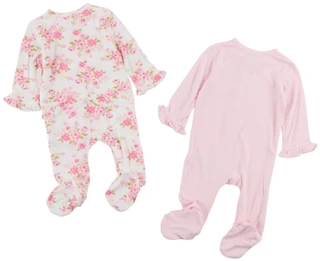 Thumbnail 2: Little Me Baby Girls 2 Pk Floral Sleepers Set 