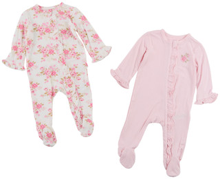 Thumbnail 1: Little Me Baby Girls 2 Pk Floral Sleepers Set 