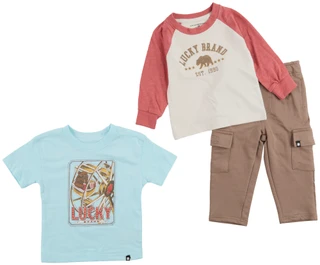 Thumbnail 1: Lucky Brand Baby Boys 3 Pc Cargo Pants Set 