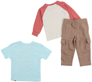 Thumbnail 2: Lucky Brand Baby Boys 3 Pc Cargo Pants Set 