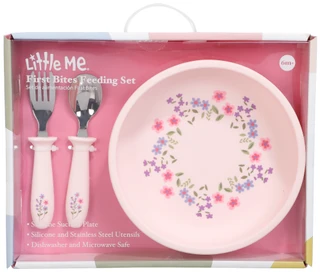 Thumbnail 1: Little Me Baby Girls Floral First Bites Feeding Set 