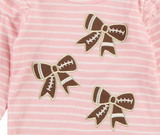 Thumbnail 3: Baby Essentials Baby Girls 2 Pc Game Day Footie Pajama Set 