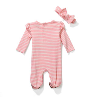 Thumbnail 2: Baby Essentials Baby Girls 2 Pc Game Day Footie Pajama Set 