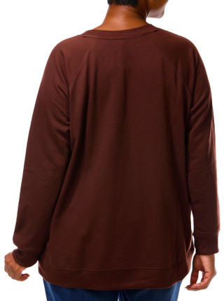 Thumbnail 4: Daniel Rainn Plus 3/4 Sleeve Giddy Up Embroidered Sweatshirt 