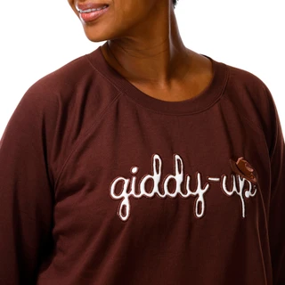Thumbnail 5: Daniel Rainn Plus 3/4 Sleeve Giddy Up Embroidered Sweatshirt 