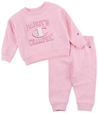 Thumbnail 1: Champion Baby Girls 2 Pc Daddy's Champion Fleece Pants Set 