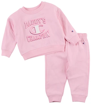 Thumbnail 1: Champion Baby Girls 2 Pc Daddy's Champion Fleece Pants Set 