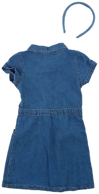 Thumbnail 3: Nannette Little Girls 2 Pc Short Sleeve Denim Dress 