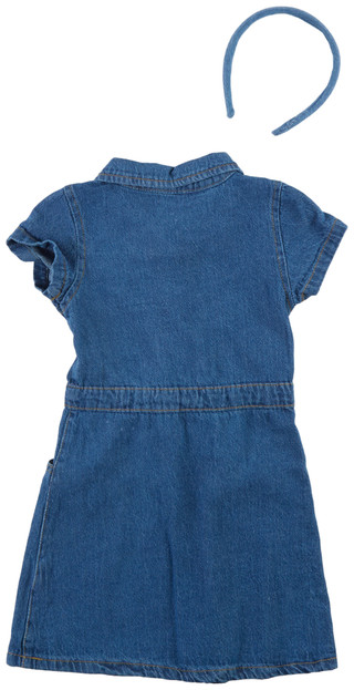Thumbnail 3: Nannette Little Girls 2 Pc Short Sleeve Denim Dress 